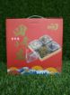 Picture of Glass Square Serving Plate Bowl Stand with Bamboo Base Tray for Dessert Snack Fruit Dried Fruit